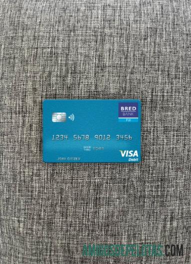 Fiji BRED bank visa Debit kartu tampilan foto depan pratinjau