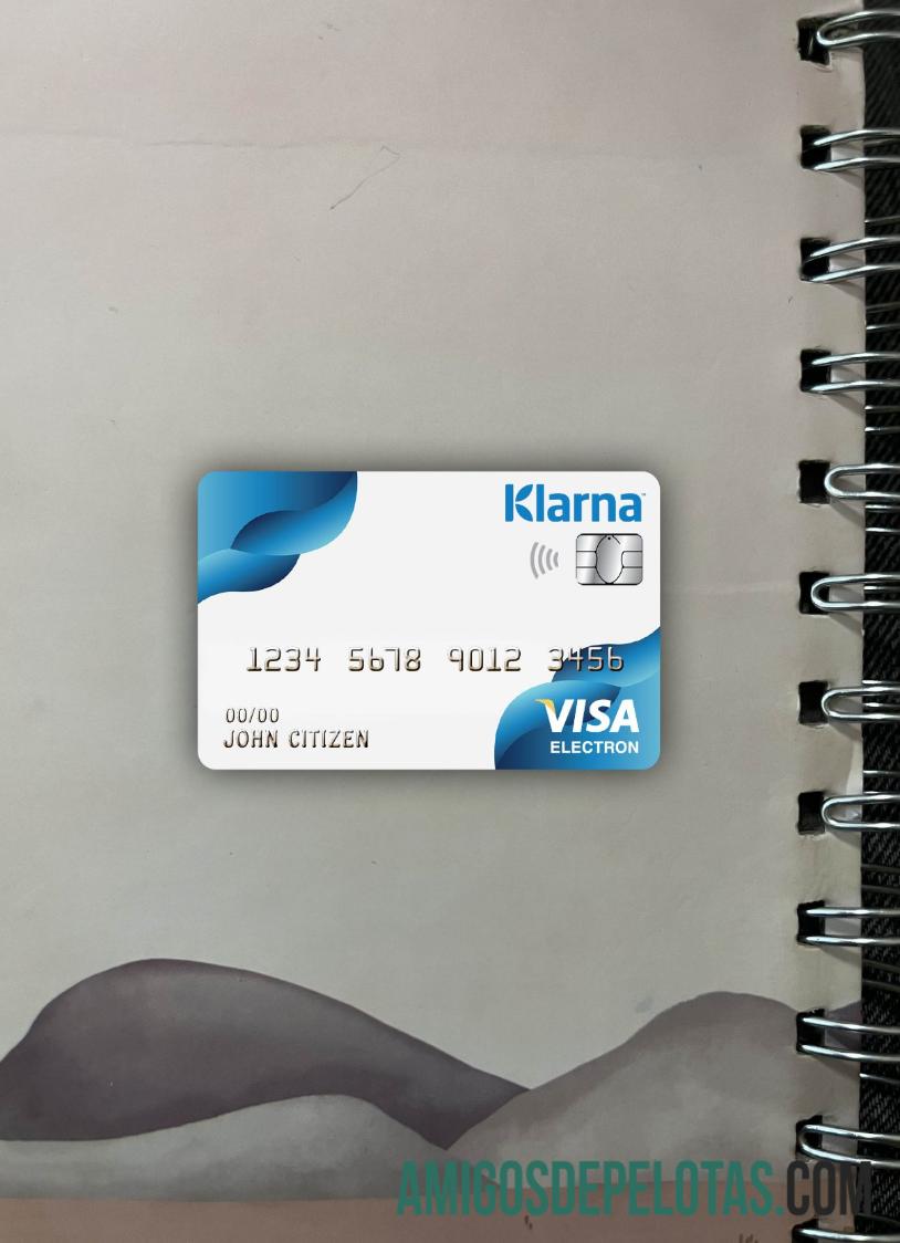 Finlandia Klarna bank visa electron kartu tampilan foto depan sampel