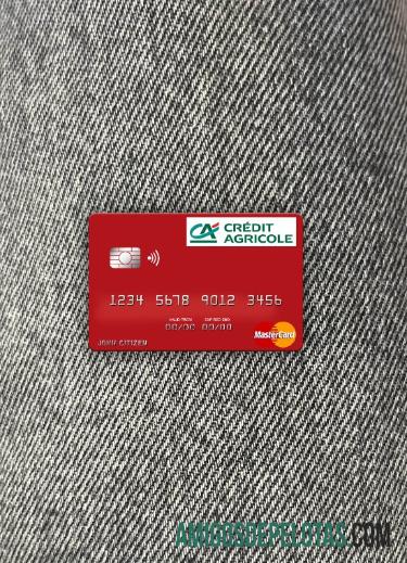 Prancis Kredit Agricole bank mastercard tampilan foto depan templat