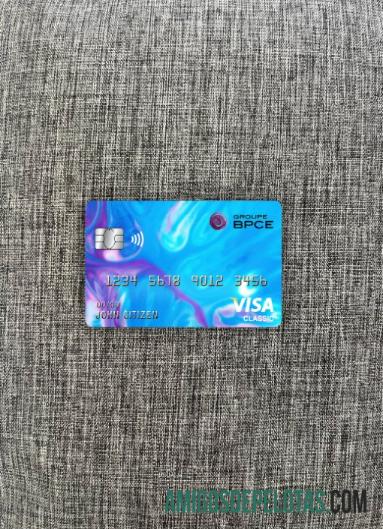 Prancis Groupe BPCE bank visa classic kartu tampilan foto depan pratinjau