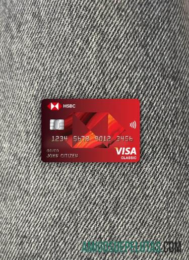 Prancis HSBC bank visa classic kartu tampilan foto depan makering