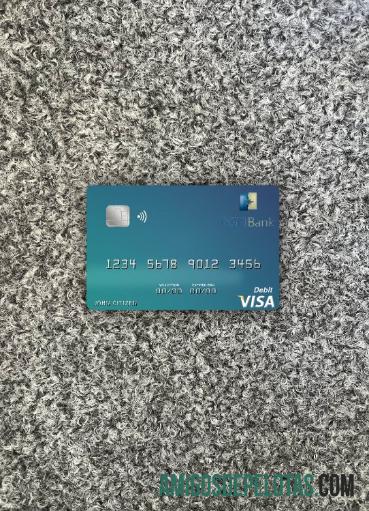Gabon BGFI bank visa Debit kartu tampilan foto depan pratinjau