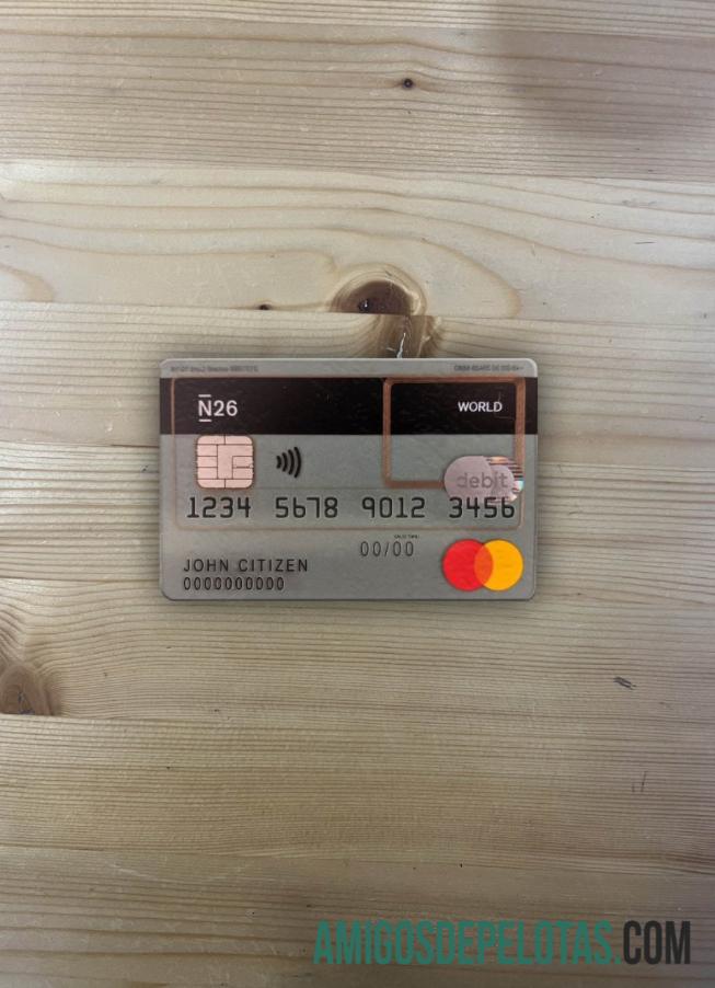 Jerman N26 bank Jerman Debit mastercard tampilan foto depan desain