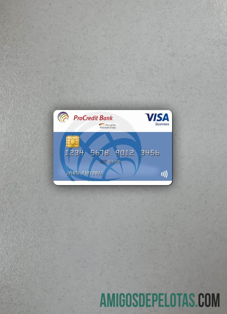 Jerman ProCredit bank visa bisnis tampilan foto depan templat