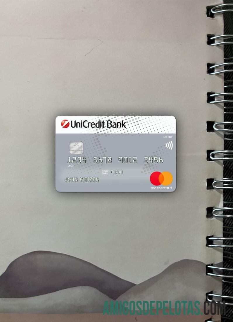 Jerman UniCredit bank MasterCard Kredit kartu tampilan foto depan sampel