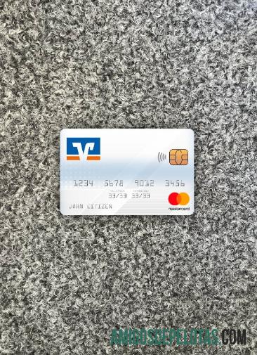 Jerman Volksbank mastercard tampilan foto depan templat