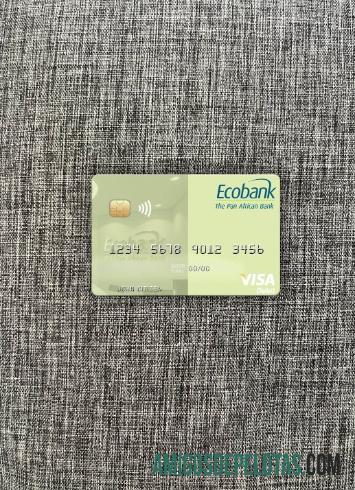 Ghana Ecobank Ghana visa Debit kartu tampilan foto depan makering