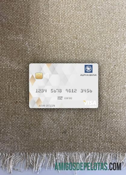 Yunani Alpha bank visa Debit kartu tampilan foto depan sampel