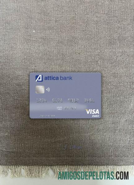 Yunani Attica bank visa Debit kartu tampilan foto depan desain
