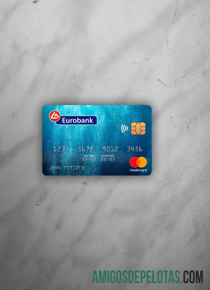 Yunani Eurobank ergasias mastercard tampilan foto depan templat