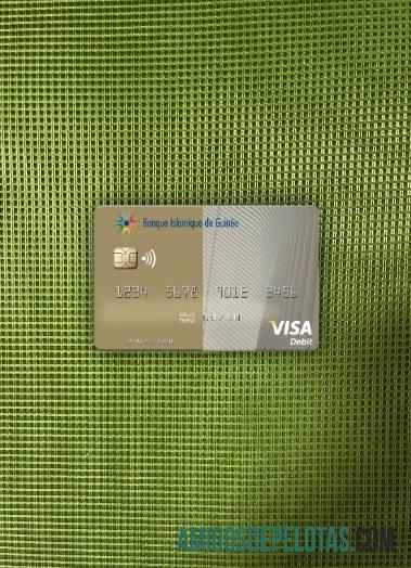 Guinea Banque Islmaique de Guine╠üe visa Debit kartu tampilan foto depan makering