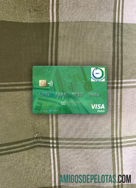 Guinea Bissau Banco Da Uniao visa Debit kartu tampilan foto depan makering