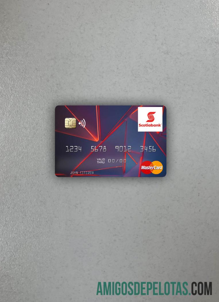 Guyana bank of Nova Scotia mastercard tampilan foto depan desain
