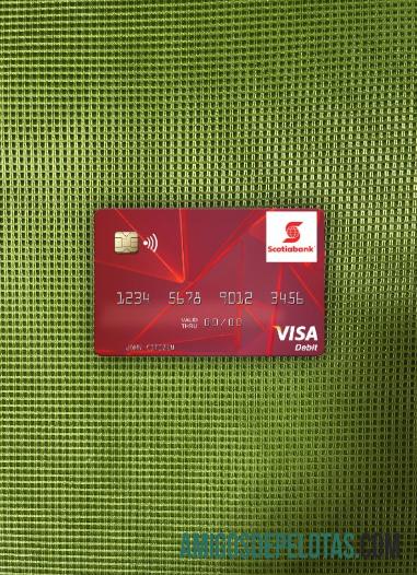 Guyana bank of Nova Scotia visa Debit kartu tampilan foto depan templat