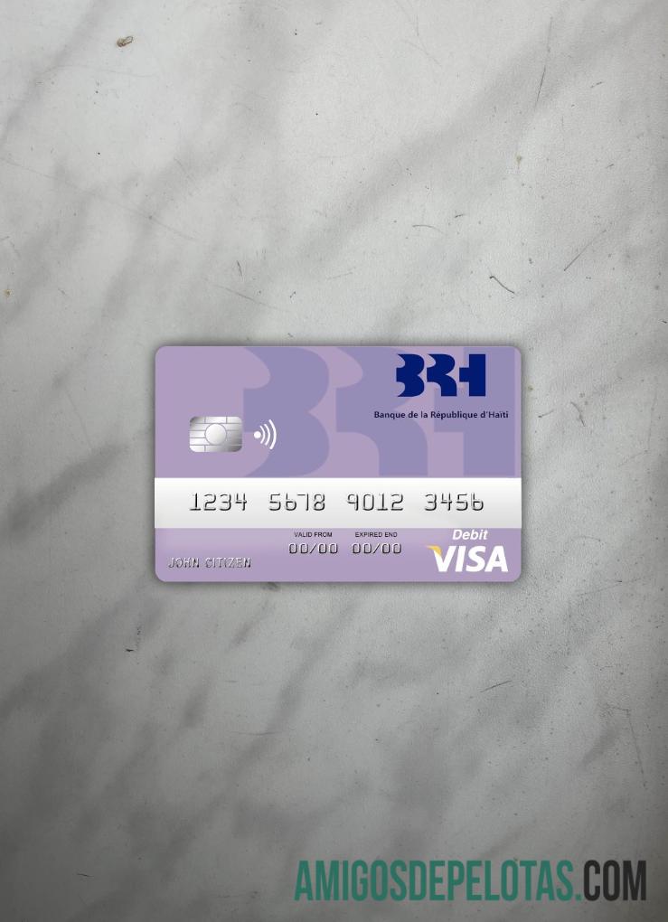 Haiti BRH bank visa Debit kartu tampilan foto depan sampel
