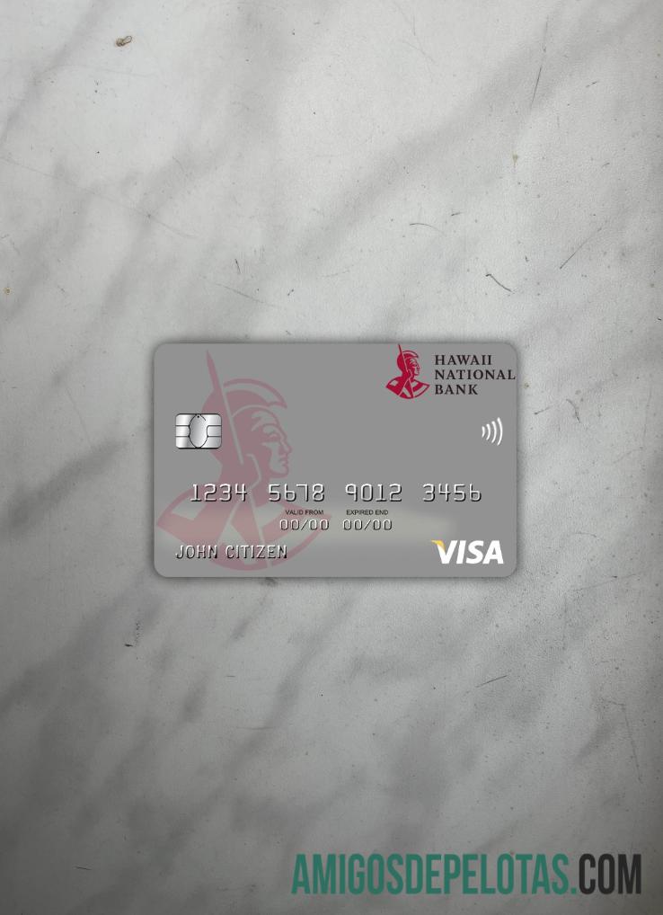 Hawaii, Hawaii Natioanal bank visa Debit kartu tampilan foto depan templat