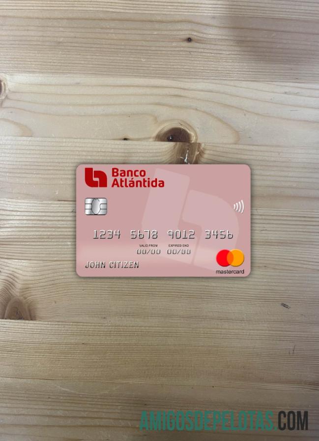 Honduras Banco Atlantida mastercard tampilan foto depan templat