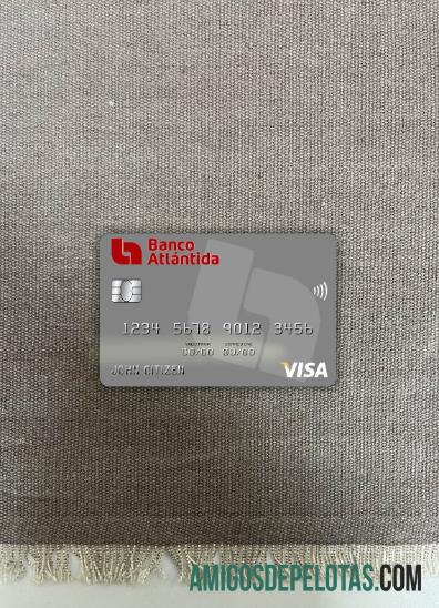 Honduras Banco Atlantida visa Debit kartu tampilan foto depan sampel