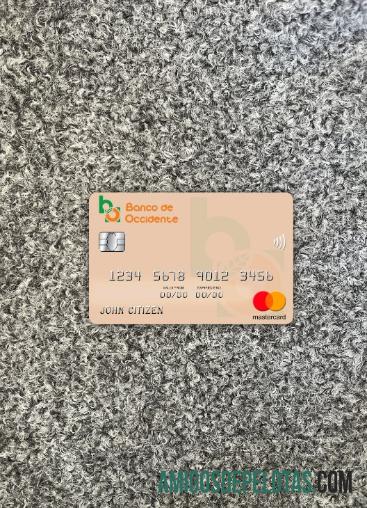 Honduras Banco de Occidente mastercard tampilan foto depan templat
