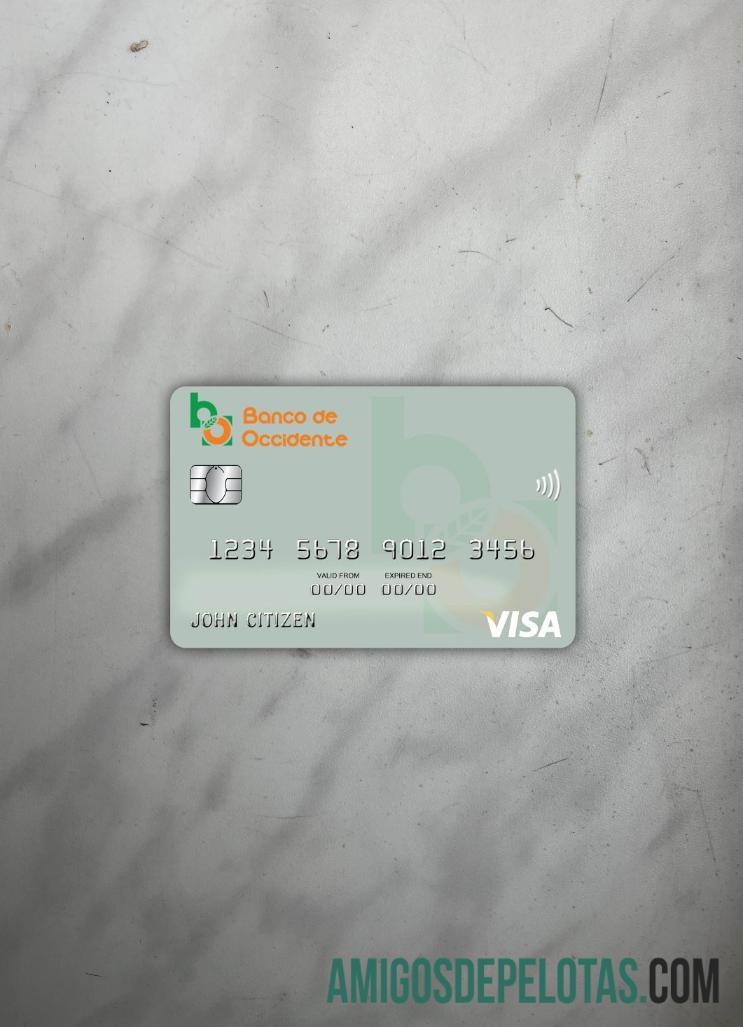 Honduras Banco de Occidente visa kartu tampilan foto depan sampel