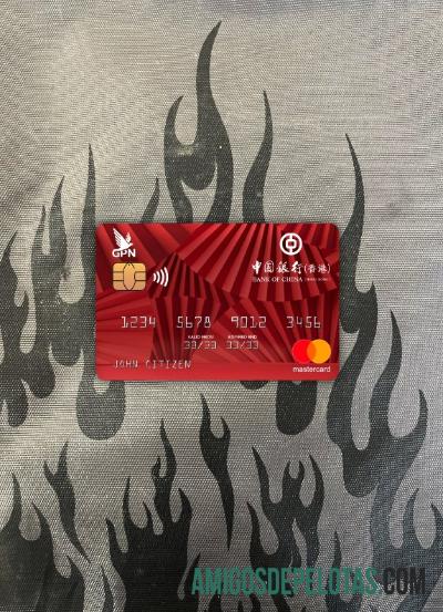Hong Kong bank of Tiongkok mastercard tampilan foto depan makering