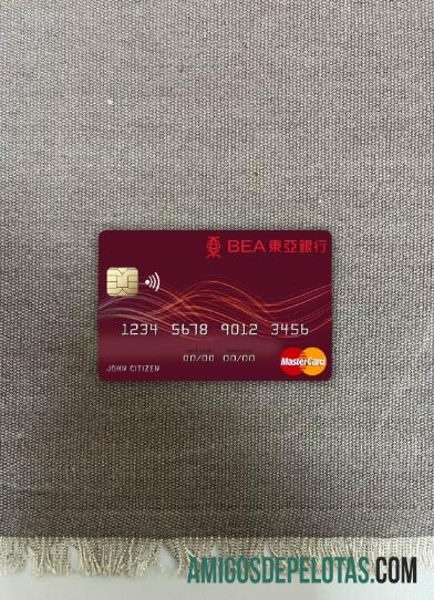 Hong Kong bank of East Asia mastercard tampilan foto depan sampel