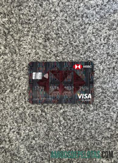 Hong Kong HSBC bank visa classic kartu tampilan foto depan sampel