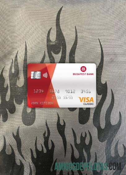 Hungaria Budapest bank visa classic kartu tampilan foto depan desain