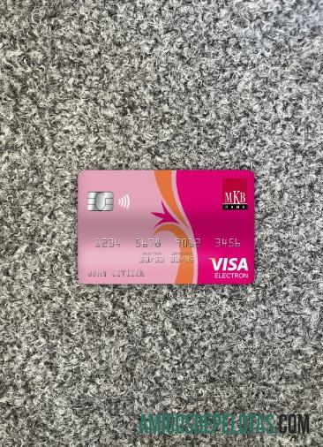 Hungaria MKB bank visa electron kartu tampilan foto depan pratinjau