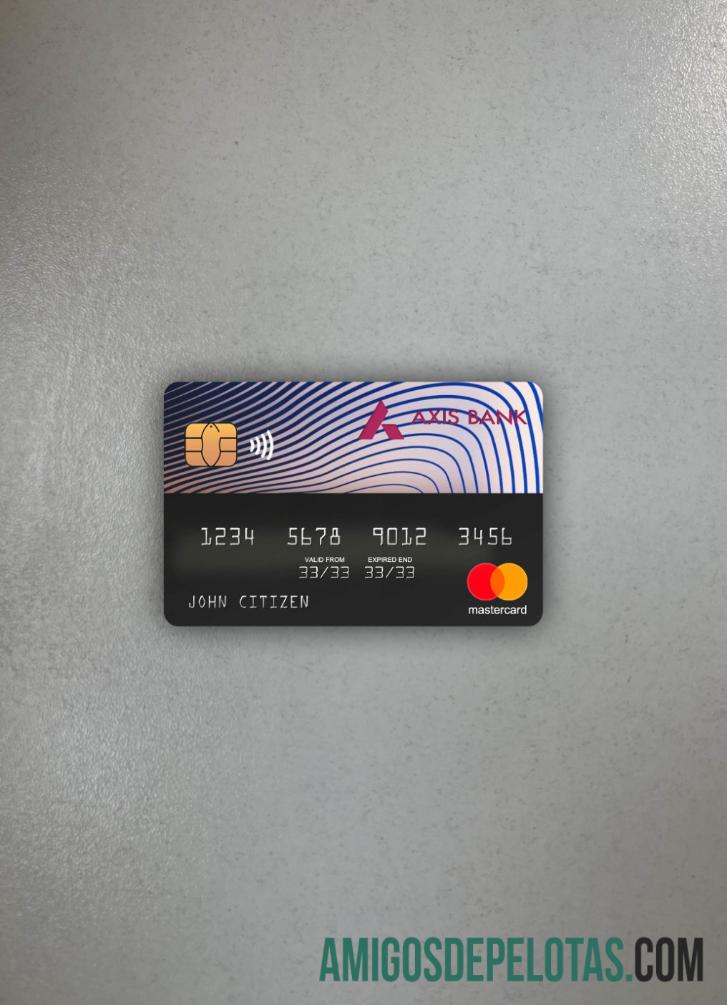 India Axis bank mastercard tampilan foto depan desain