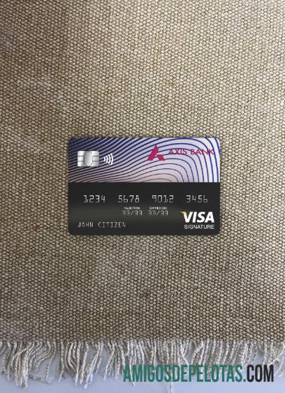 India Axis bank visa Tanda Tangan kartu tampilan foto depan sampel