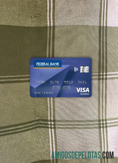 India Federal bank visa classic kartu tampilan foto depan desain