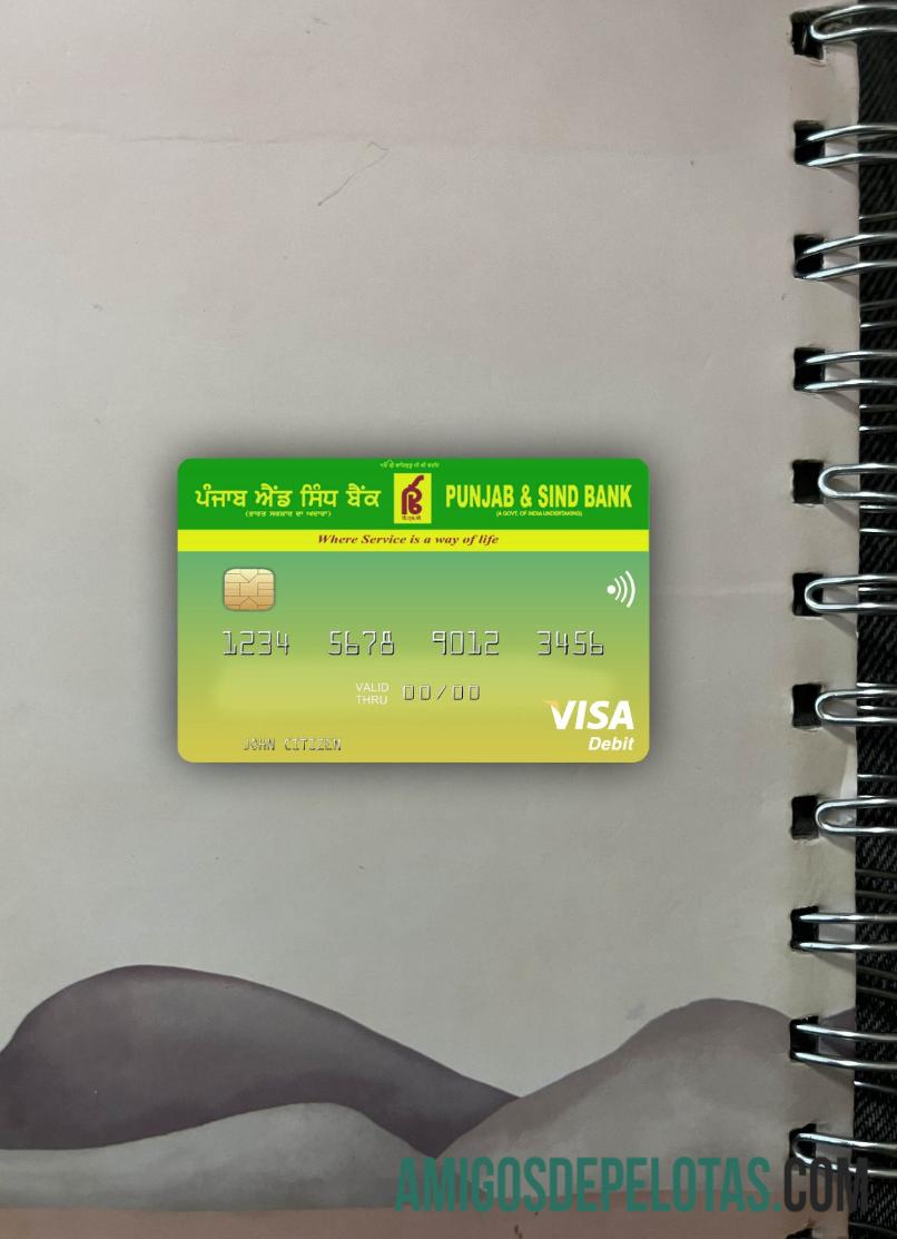 India Punjab and Sind bank visa tampilan foto depan desain
