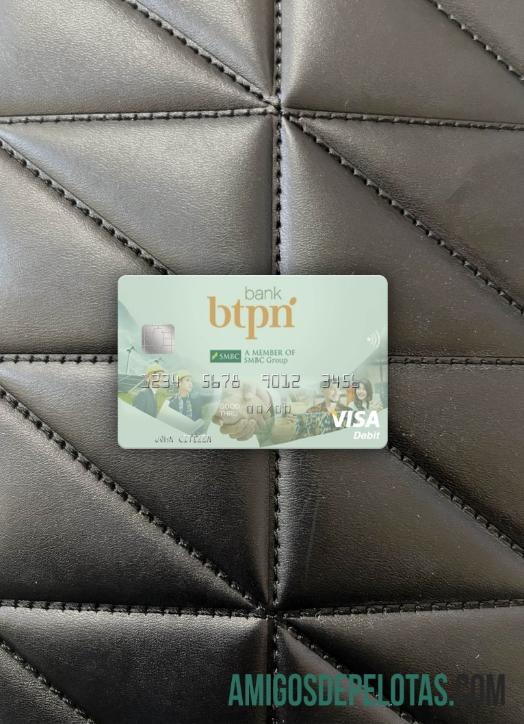 Indonesia bank BTPN visa Debit kartu tampilan foto depan sampel