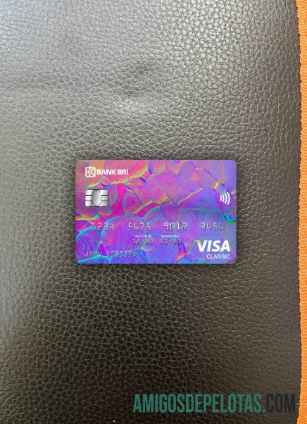 Indonesia bank Rakyat Indonesia (BRI) visa classic kartu tampilan foto depan templat