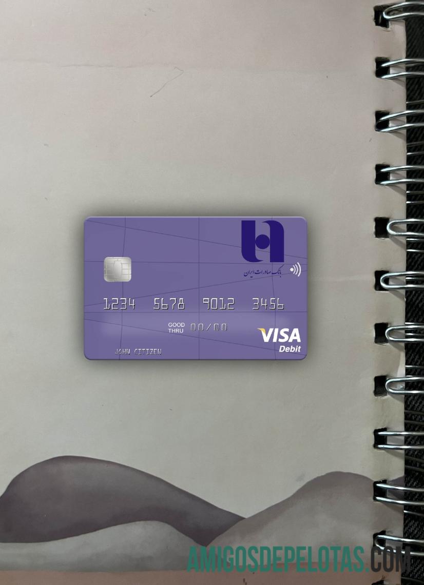 Iran bank Saderat Iran visa Debit kartu tampilan foto depan makering