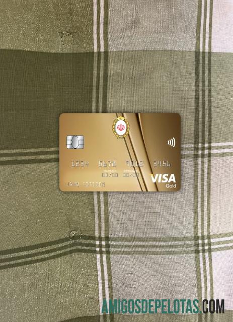Iran Melli bank visa gold kartu tampilan foto depan templat