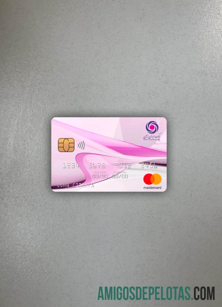 Iran Zamin bank mastercard tampilan foto depan templat
