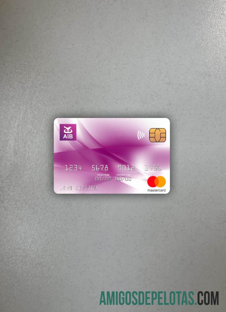 Irlandia AIB bank mastercard tampilan foto depan desain