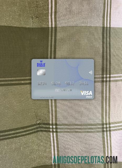 Irlandia bank of Irlandia visa Debit kartu tampilan foto depan templat