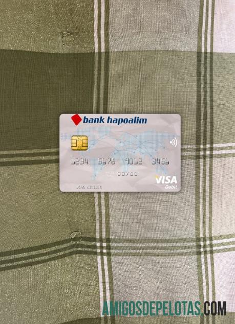 Israel bank Hapoalim visa Debit kartu tampilan foto depan templat
