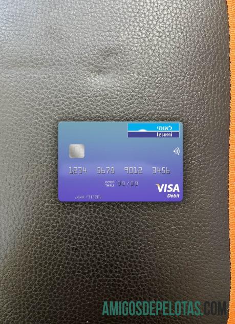 Israel bank Leumi visa Debit kartu tampilan foto depan sampel