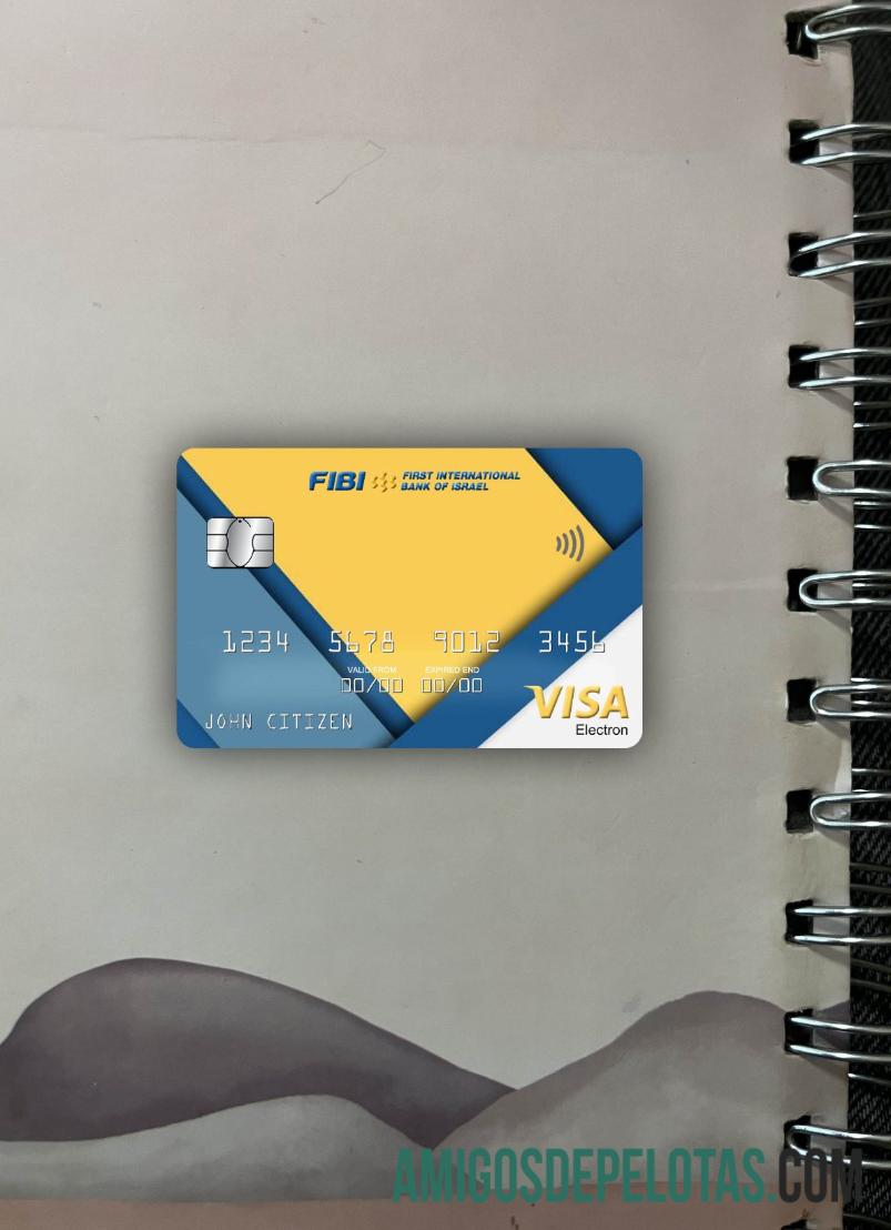 Israel First International bank visa electron kartu tampilan foto depan sampel
