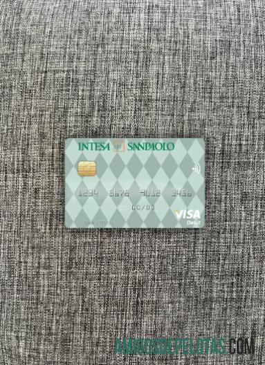 Italia Intesa Sanpaolo visa Debit kartu tampilan foto depan pratinjau