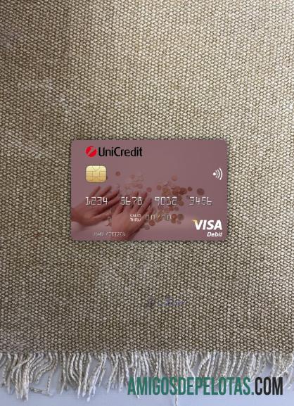 Italia UniCredit bank visa Debit kartu tampilan foto depan desain