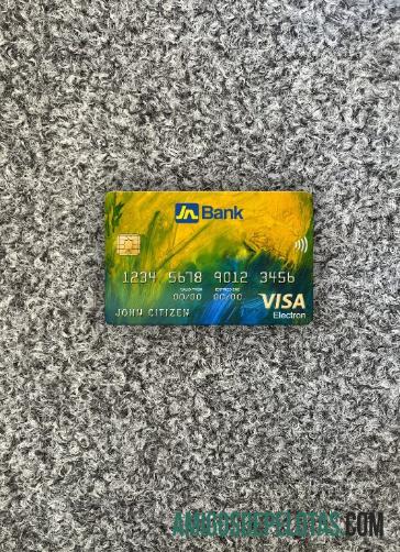 Jamaika nasional bank visa electron kartu tampilan foto depan templat