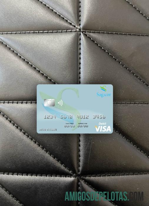 Jamaika Sagicor bank visa Debit kartu tampilan foto depan templat