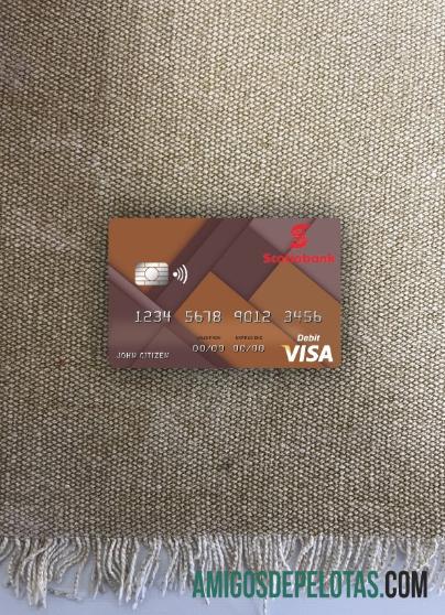 Jamaika Scotiabank visa Debit kartu tampilan foto depan templat