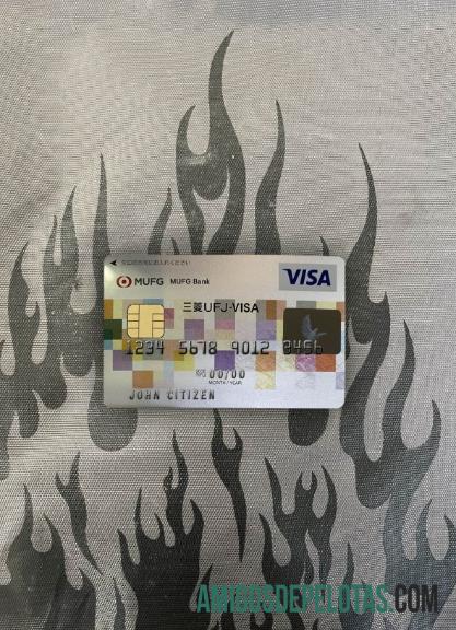 Jepang MUFG bank visa kartu tampilan foto depan sampel