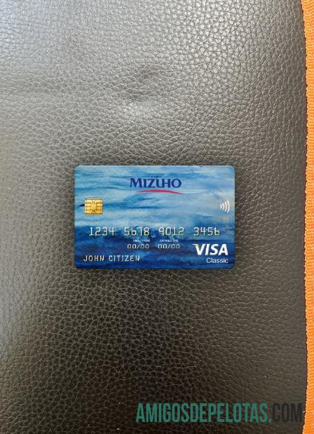 Jepang Mizuho bank visa classic kartu tampilan foto depan desain